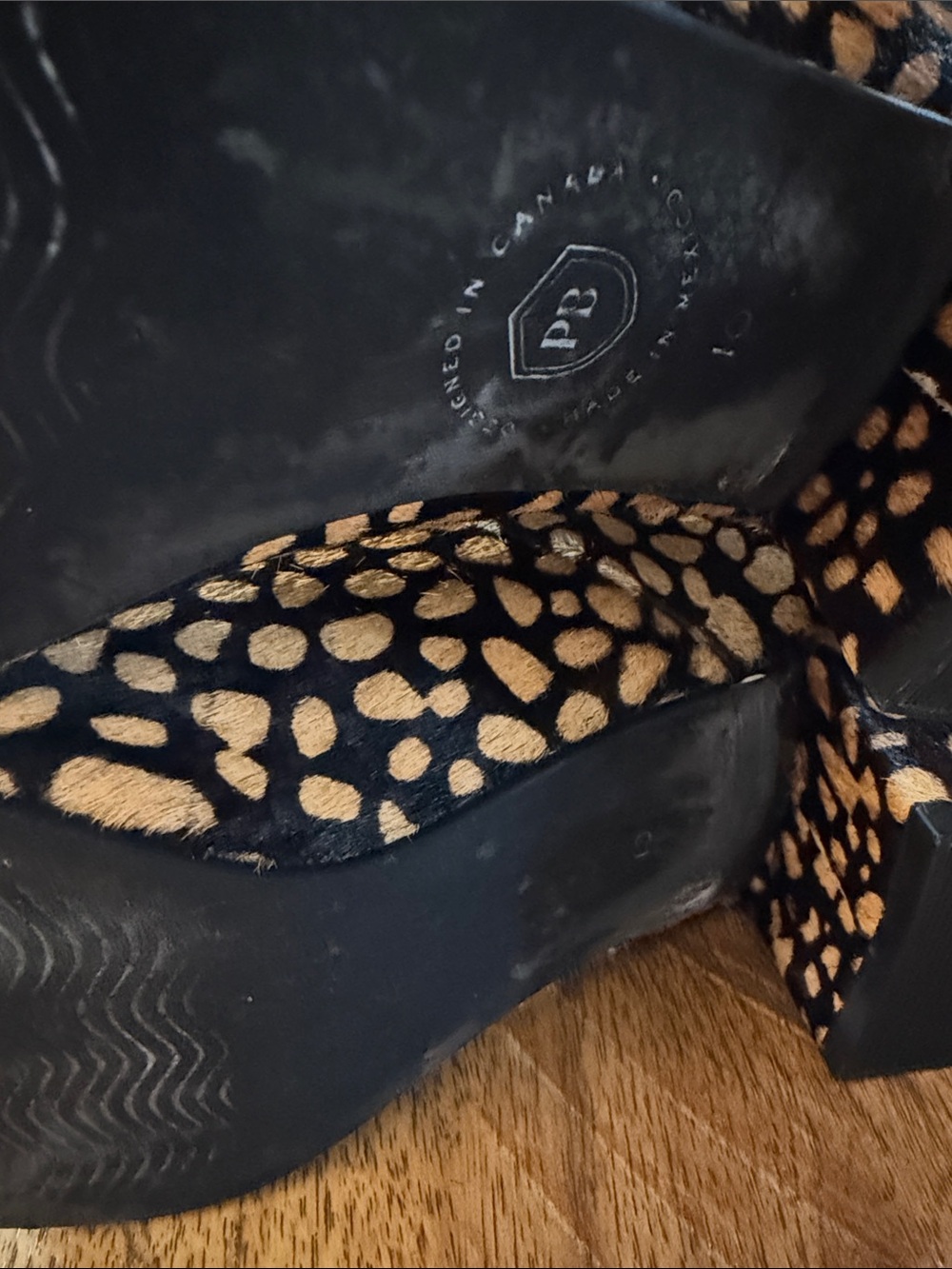 Poppy Barley Calf Hair Mary Jane Heels Animal Print 10 - Picture 14 of 15